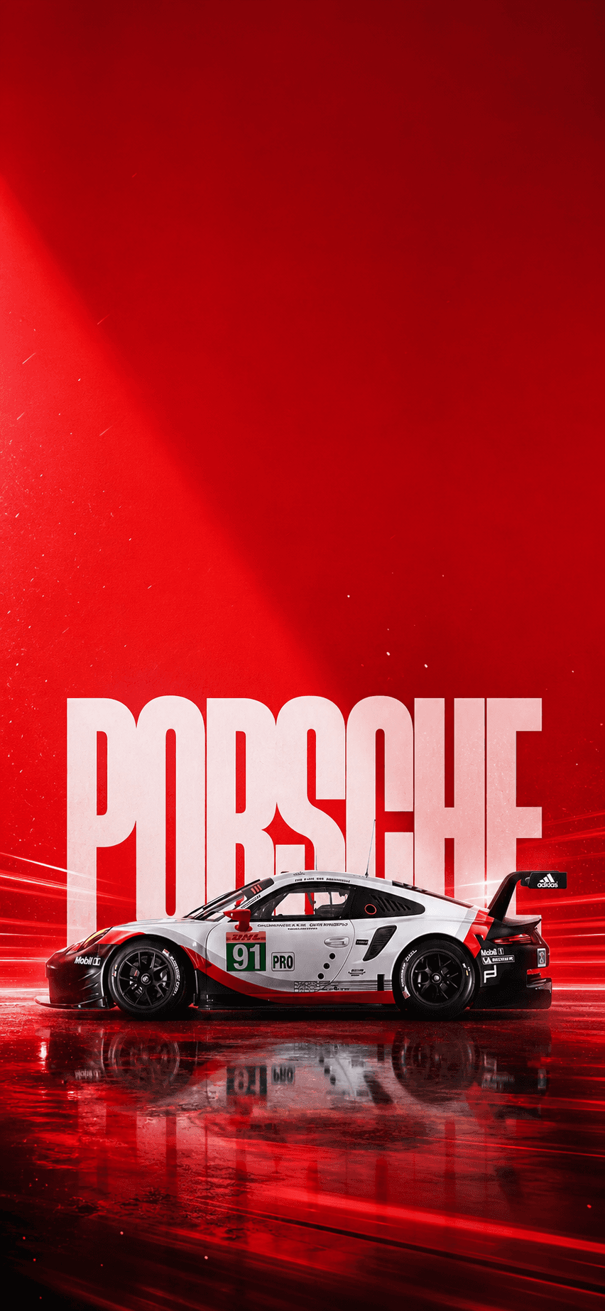 Porsche 911 RSR Red Fury — phone wallpaper preview