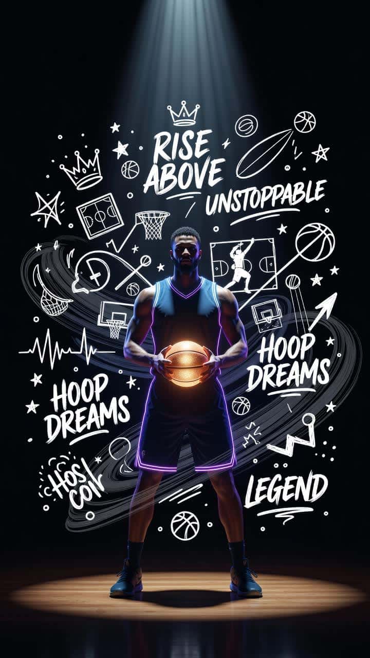 Rise Above Basketball Star — phone wallpaper preview