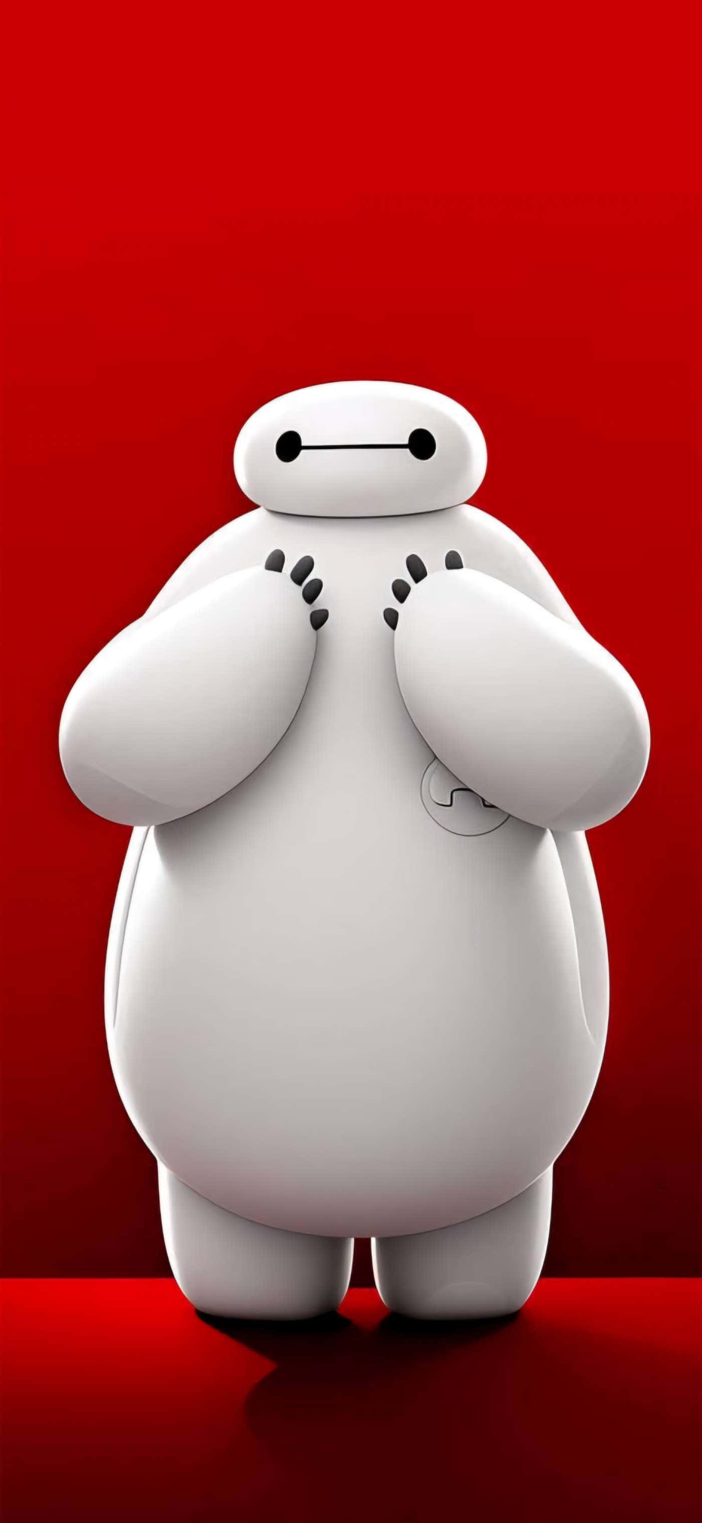 Baymax Heroic Red Stance — phone wallpaper preview