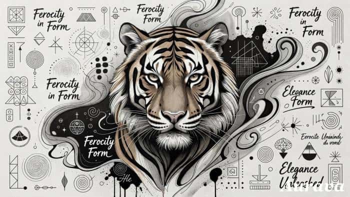 Elegant Tiger Head Geometric Illustration — desktop wallpaper