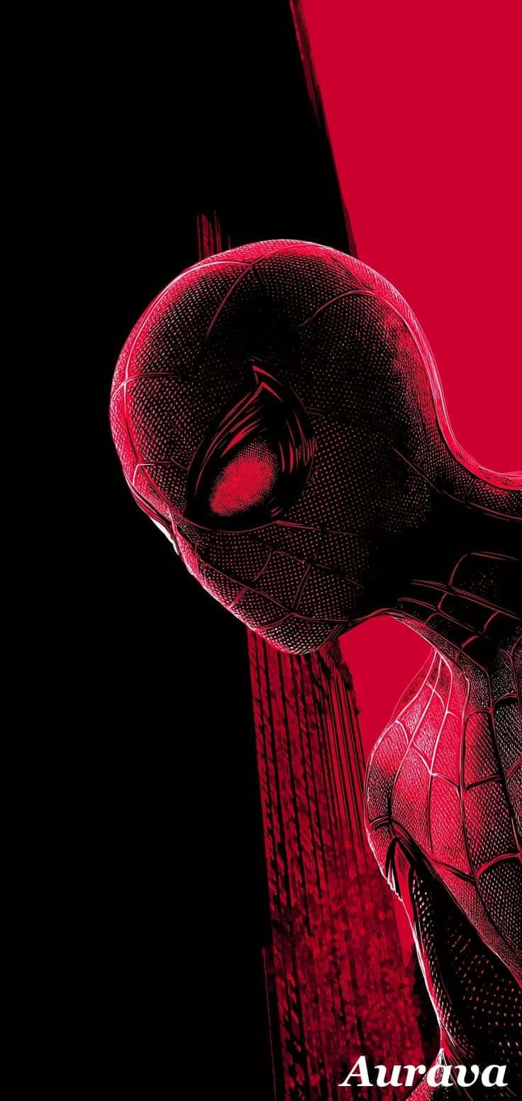Spider-Man Intense Red Gaze — phone wallpaper preview