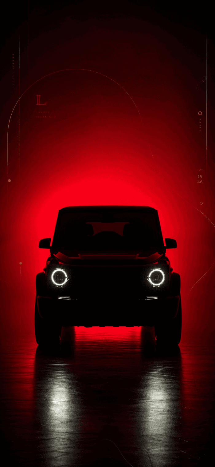 Luxury SUV Silhouette Red Glow — phone wallpaper
