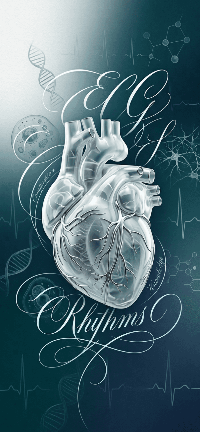 Glass Heart ECG Rhythms — phone wallpaper