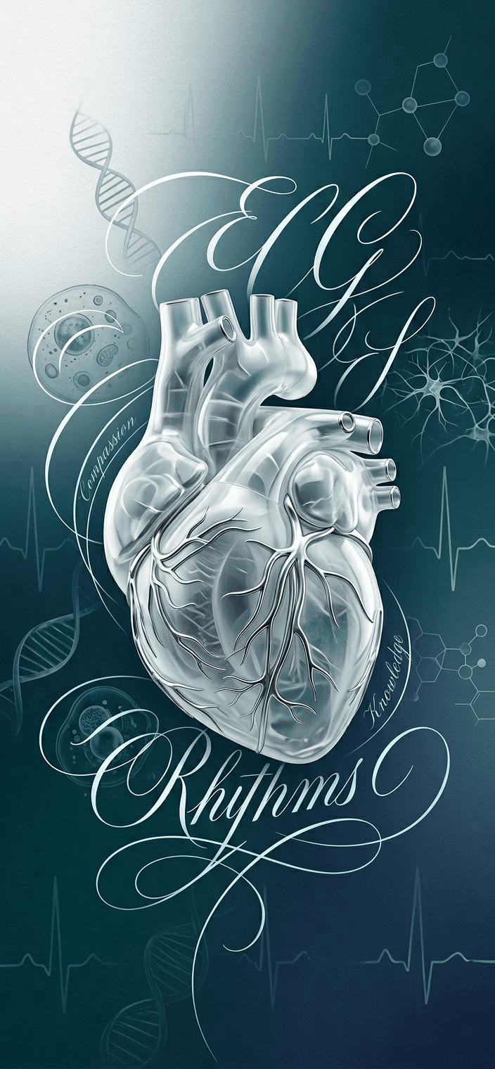 Glass Heart ECG Rhythms — phone wallpaper preview