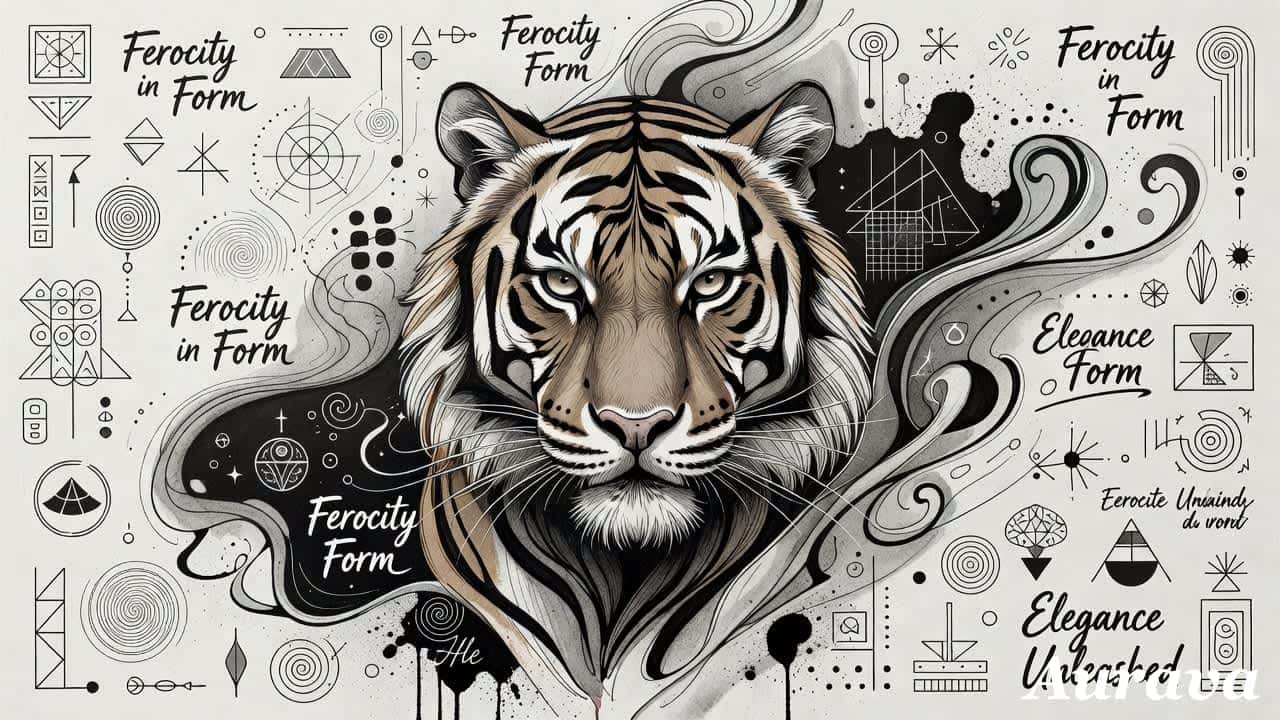 Elegant Tiger Head Geometric Illustration — desktop wallpaper preview