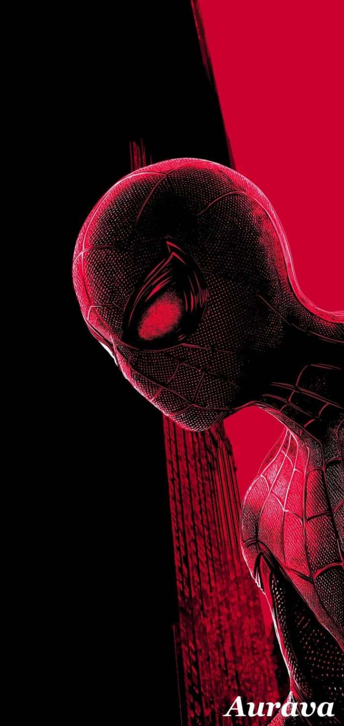 Spider-Man Intense Red Gaze — phone wallpaper