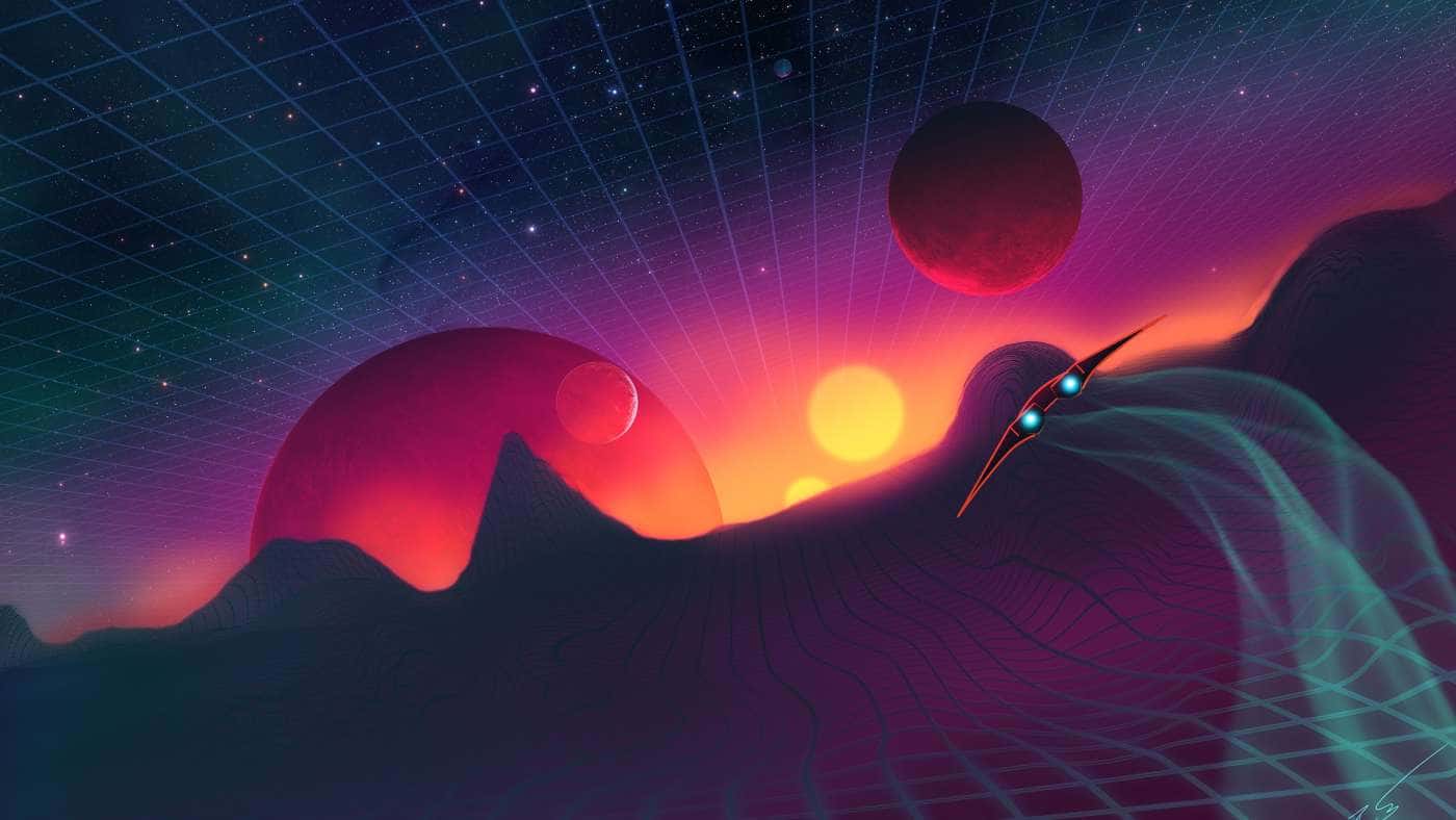 Outrun Planet Horizon — desktop wallpaper preview