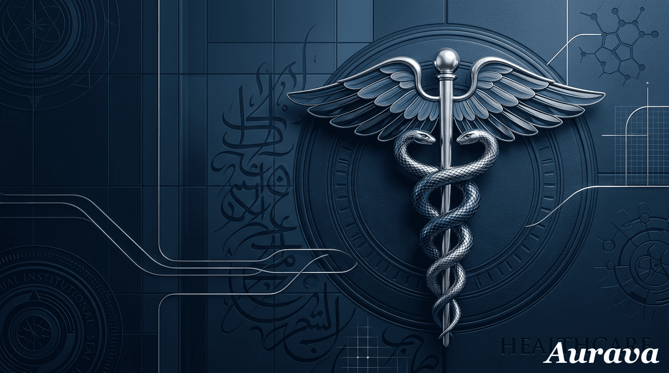 Modern Caduceus Medical Science — desktop wallpaper preview